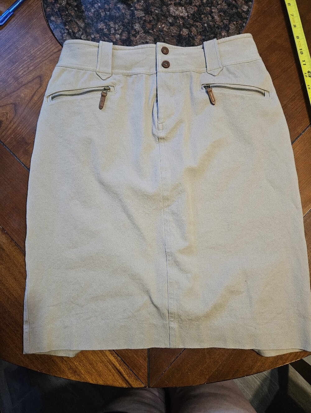 Women's Ralph Lauren Pencil Skirt Leather Detail